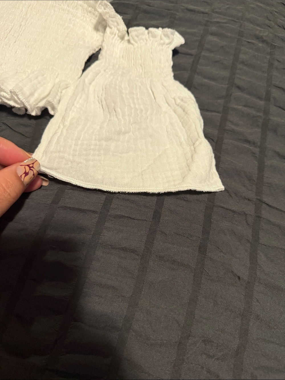 Off-Shoulder Two-Piece Ruffle Set in Ivory - Picture 3 of 3
